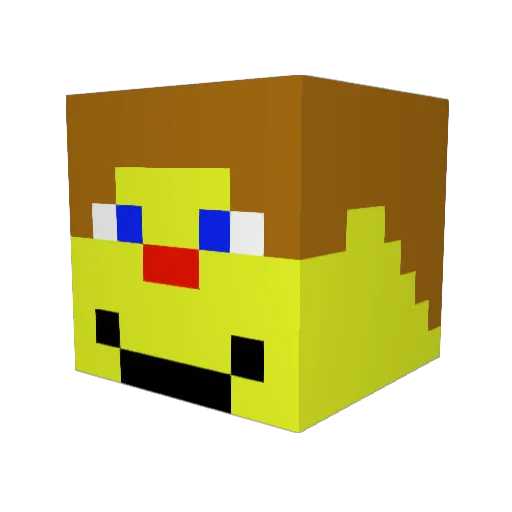 _Joboss Minecraft avatar head, 3D render