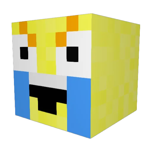 _JoeRogan_ Minecraft avatar head, 3D render