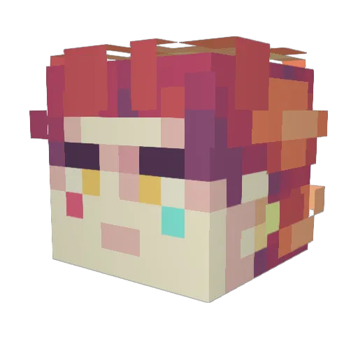 _Jungkookie_ Minecraft avatar head, 3D render