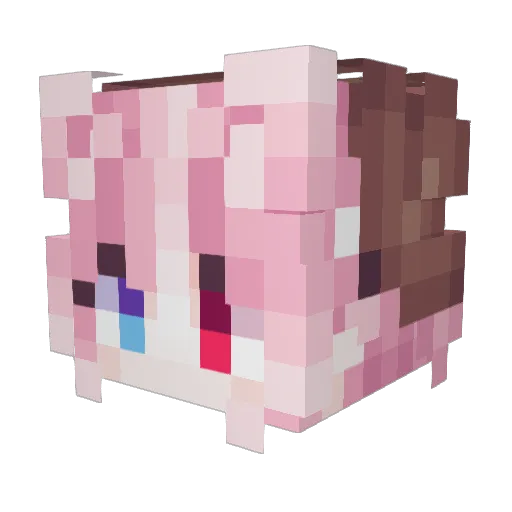 _KUR0K0 Minecraft avatar head, 3D render