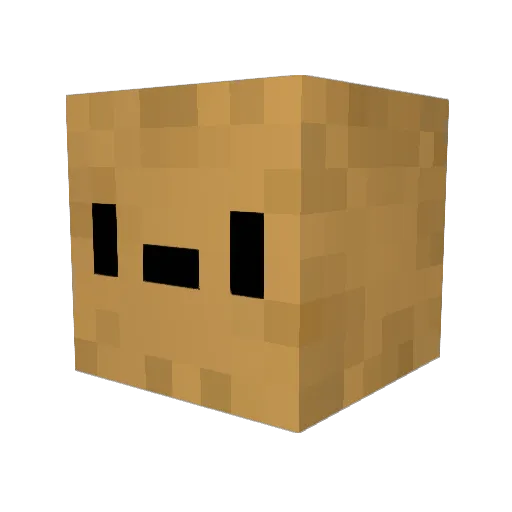 _KZA Minecraft avatar head, 3D render