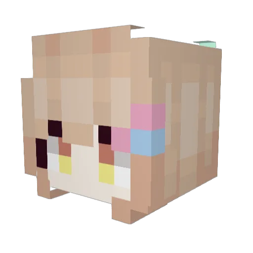 _Kabii Minecraft avatar head, 3D render