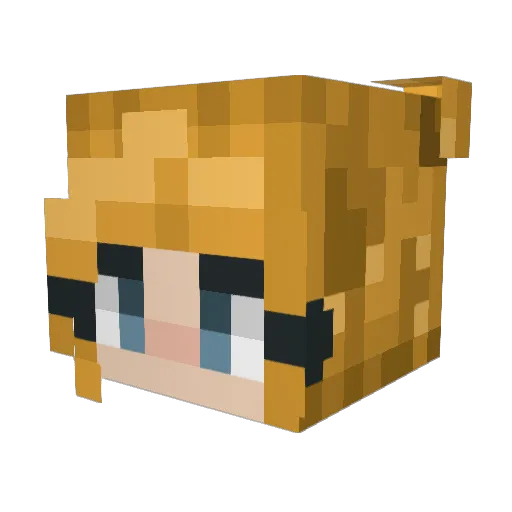 _Kadie Minecraft avatar head, 3D render