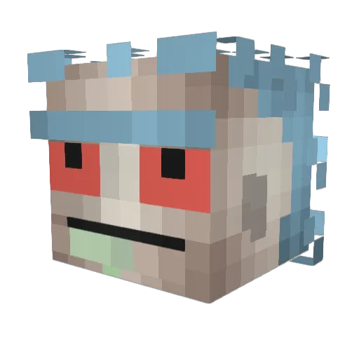 _Karby Minecraft avatar head, 3D render