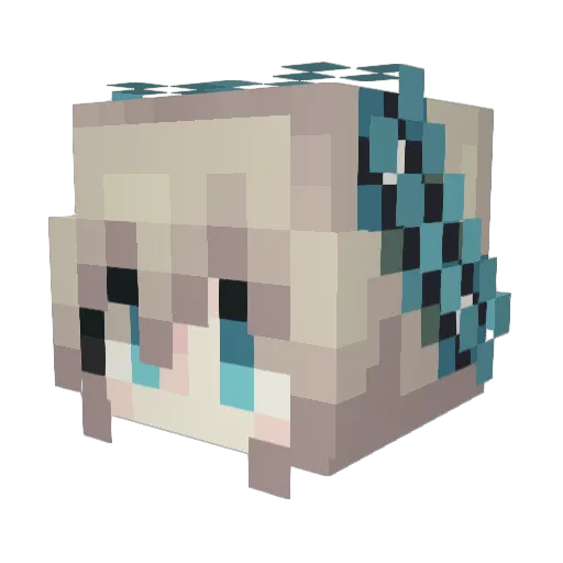 _KeLia_ Minecraft avatar head, 3D render