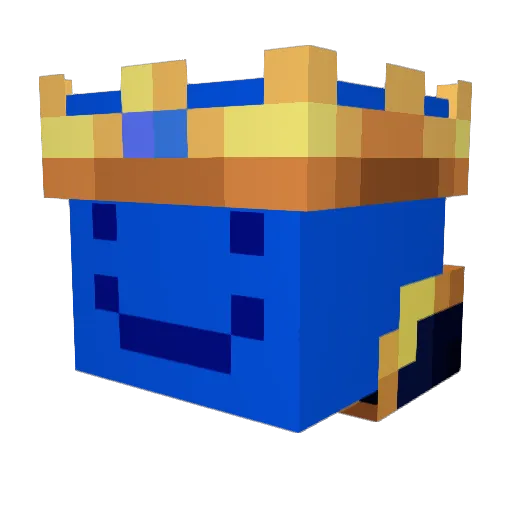 _KingBlue Minecraft avatar head, 3D render