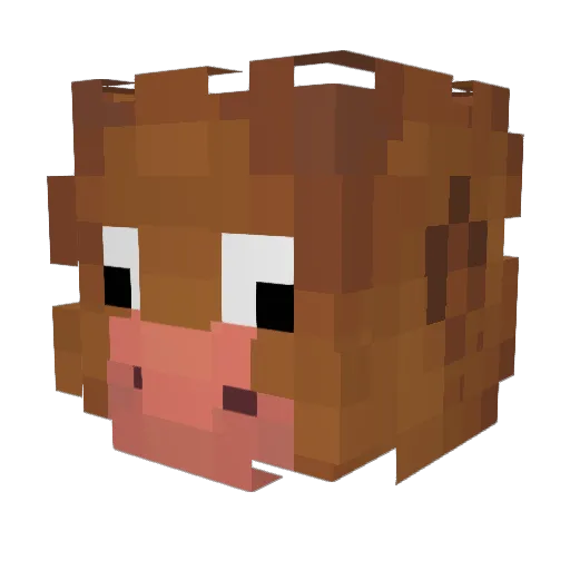 _Kini Minecraft avatar head, 3D render