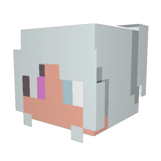 _Kitsu_VR_ Minecraft avatar head, 3D render