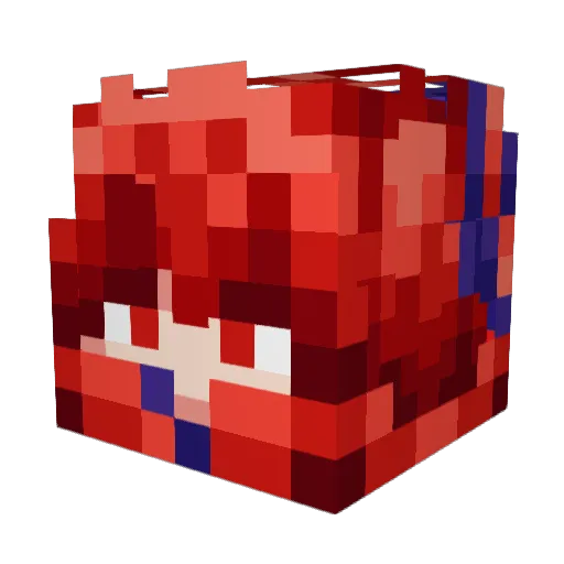 _Kizuna_Akari Minecraft avatar head, 3D render