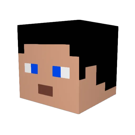_Kizz Minecraft avatar head, 3D render