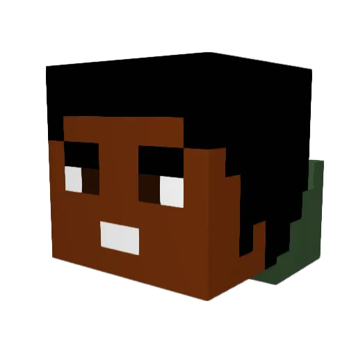 _Kod Minecraft avatar head, 3D render