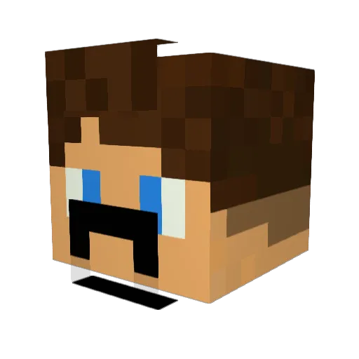 _Koluk Minecraft avatar head, 3D render