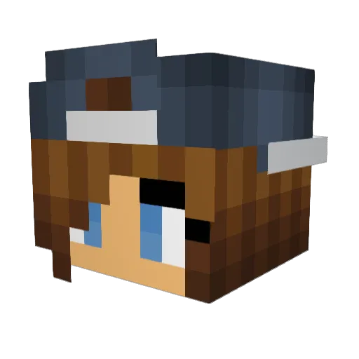 _Komeko Minecraft avatar head, 3D render