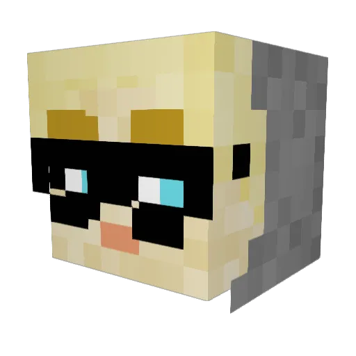 _Komo_ Minecraft avatar head, 3D render