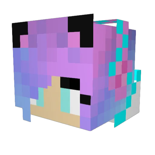 _Krazy_Kitten_ Minecraft avatar head, 3D render