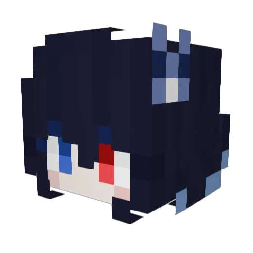 _Kurochico_ Minecraft avatar head, 3D render