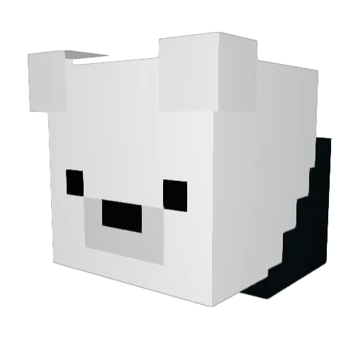 _L62_ Minecraft avatar head, 3D render