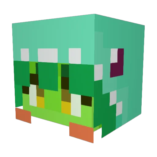 _LUAD Minecraft avatar head, 3D render