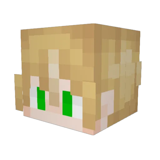 _LeadTV_ Minecraft avatar head, 3D render