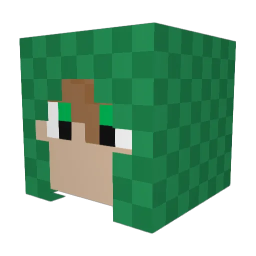 _Leaf16_ Minecraft avatar head, 3D render