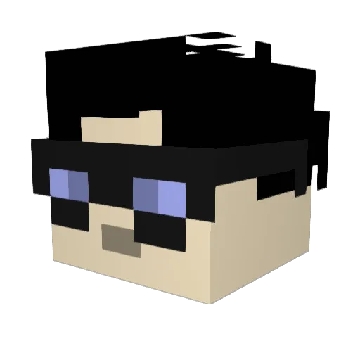 _Leansky Minecraft avatar head, 3D render