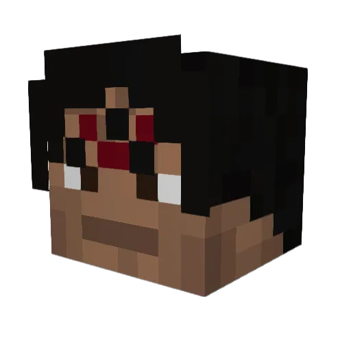_Lebron Minecraft avatar head, 3D render