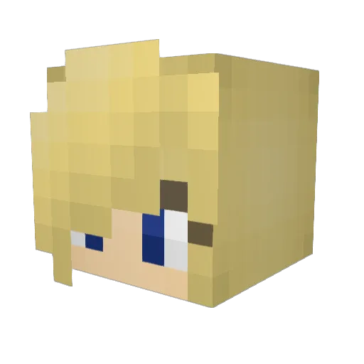 _Lisaa Minecraft avatar head, 3D render