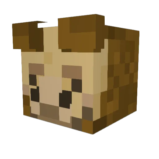 _Lmma_ Minecraft avatar head, 3D render
