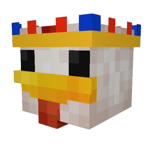 _Lord_Chicken_ Minecraft avatar head, 3D render