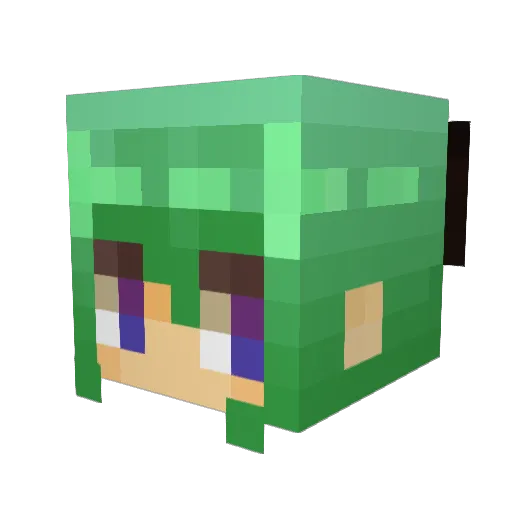 _LuLuZe Minecraft avatar head, 3D render