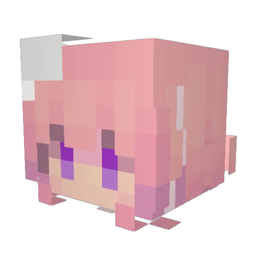 _Lucky_Lai_ Minecraft avatar head, 3D render