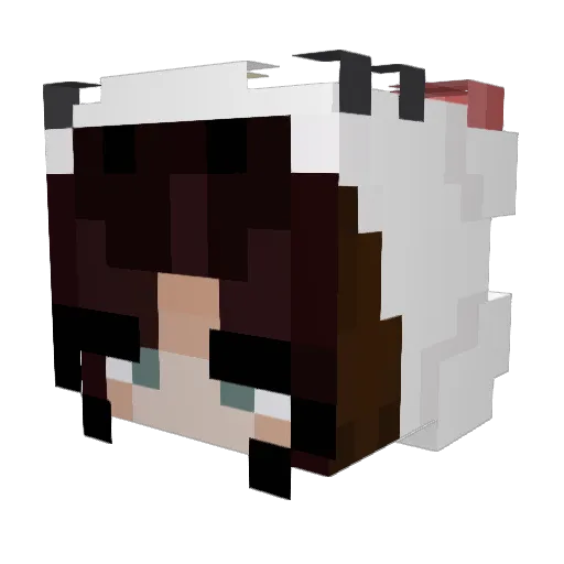 _Lucrea Minecraft avatar head, 3D render