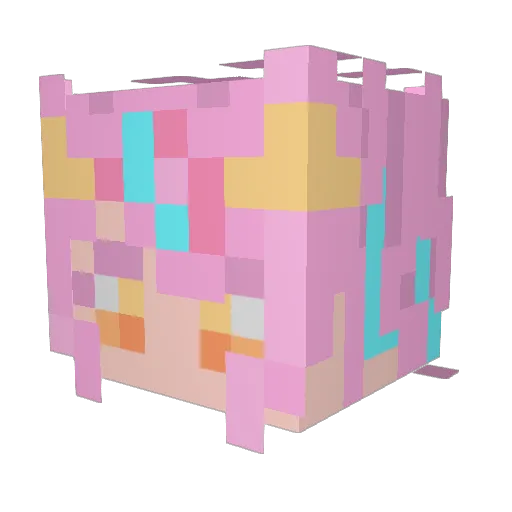 _Lumelia_ Minecraft avatar head, 3D render