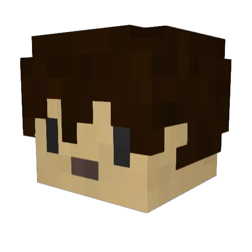 _Luminoso Minecraft avatar head, 3D render
