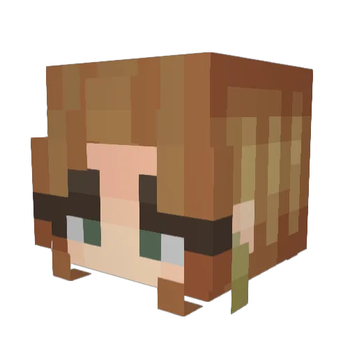 _Luna01_ Minecraft avatar head, 3D render