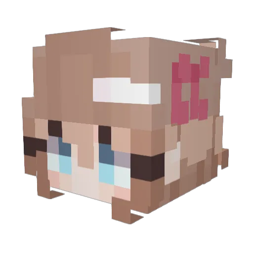 _Lunaaaaaaaaa Minecraft avatar head, 3D render