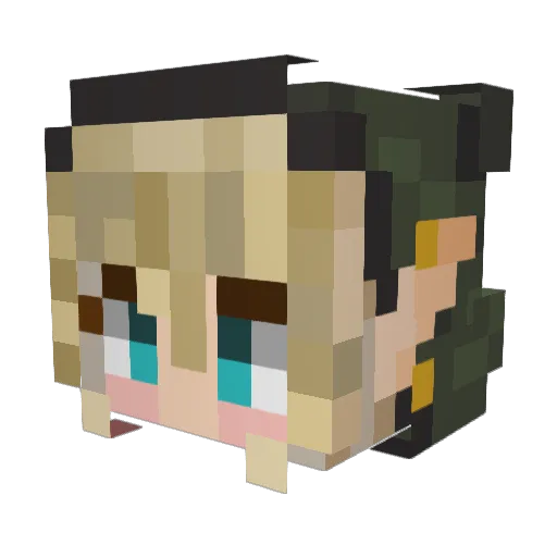 _Lunalux Minecraft avatar head, 3D render