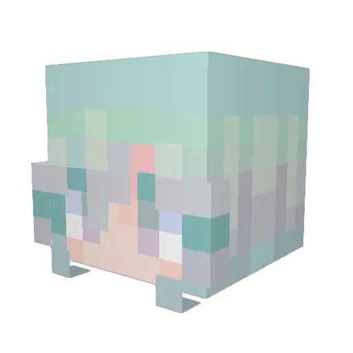 _Lunit_ Minecraft avatar head, 3D render