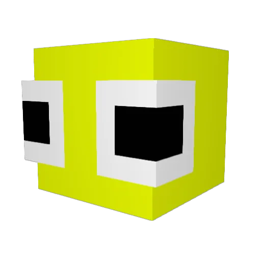 _M01_ Minecraft avatar head, 3D render