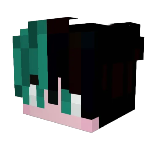 _M1226M_ Minecraft avatar head, 3D render