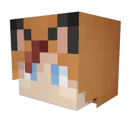 _M4L1NA_ Minecraft avatar head, 3D render