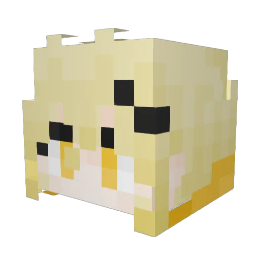 _MAPO Minecraft avatar head, 3D render