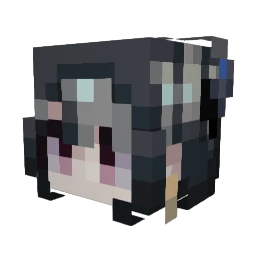 _MEOWWY Minecraft avatar head, 3D render