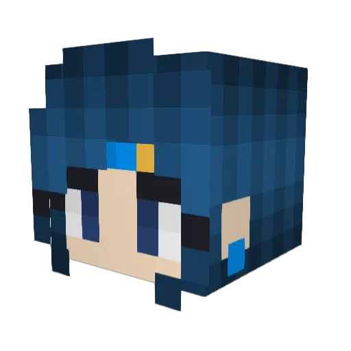 _M_J_ Minecraft avatar head, 3D render