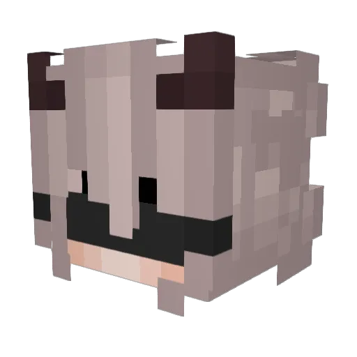 _Maiaaa Minecraft avatar head, 3D render