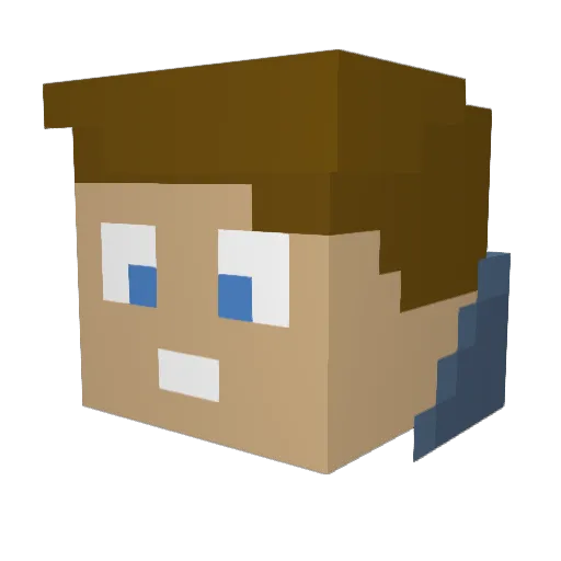 _ManInWhite Minecraft avatar head, 3D render