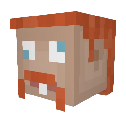 _Mc1 Minecraft avatar head, 3D render