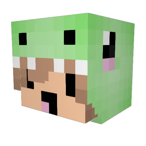 _Meeper_ Minecraft avatar head, 3D render