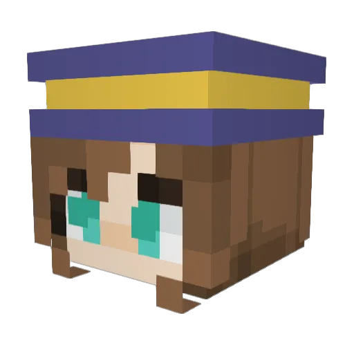 _Mel0nPan Minecraft avatar head, 3D render