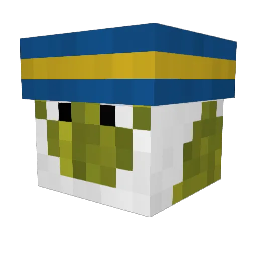 _Melon Minecraft avatar head, 3D render